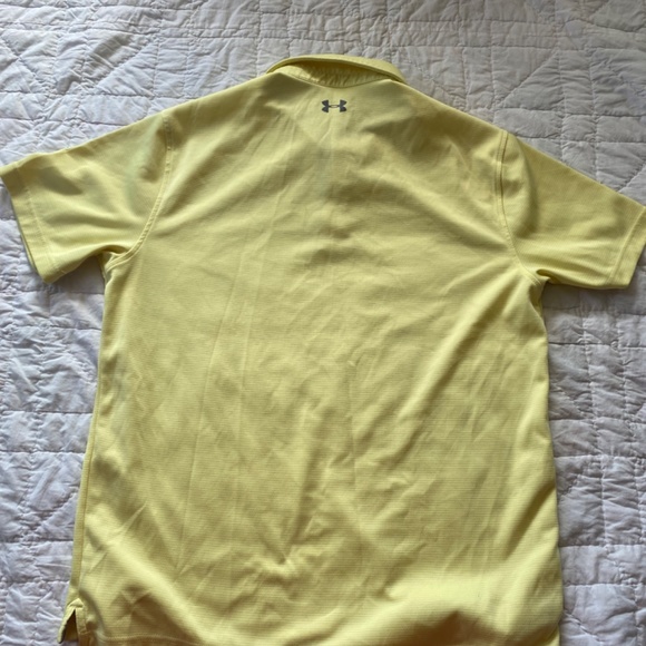 Under Armour Mens Heat Gear Golf Shirt Polo Yellow Collared Size XL - Picture 2 of 5
